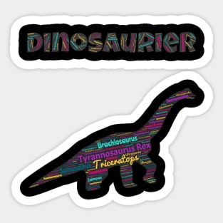 Lesen lernen mit einem Brachiosaurus Dinosaurierer Sticker